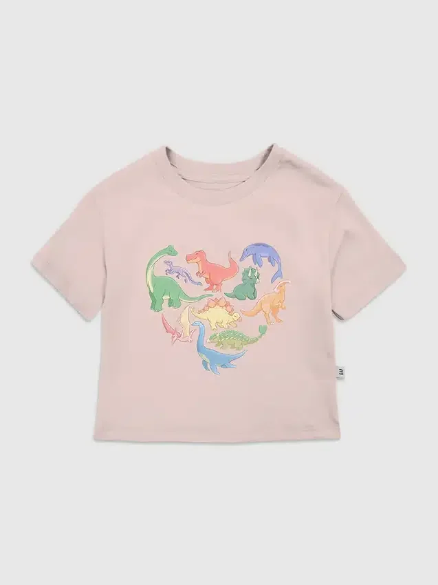 T-shirt con grafica "Dino Hearts" per bambini