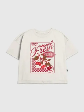 T-shirt con grafica "Farm Fresh Cherries" per bambini