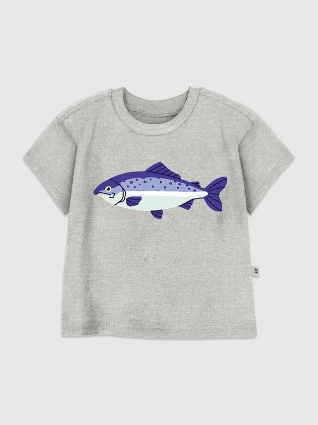 T-shirt con grafica "Fish" per bambini piccoli