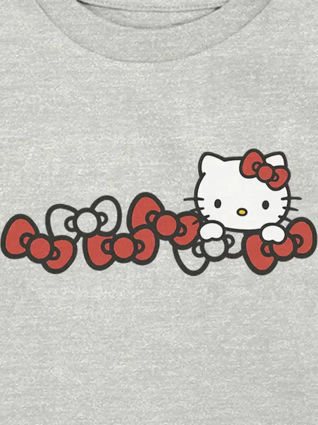 T-shirt con grafica Hello Kitty e fiocchi per bambini piccoli