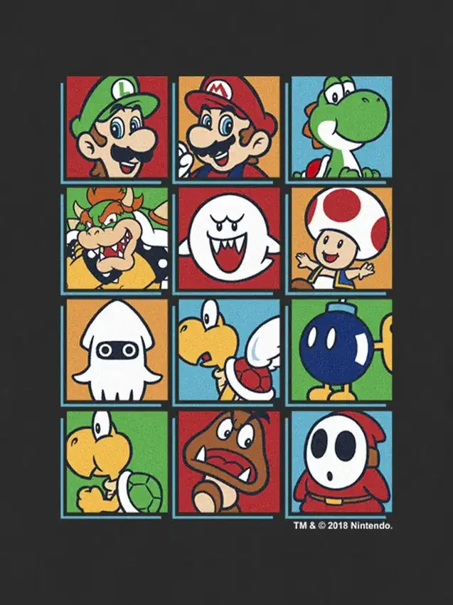 T-shirt con grafica "Nintendo Character Box up" per bambini