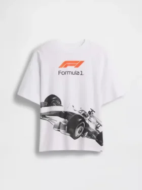 T-shirt con grafica oversize "Formula 1" per bambini