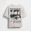 T-shirt con grafica oversize "Formula 1" per bambini