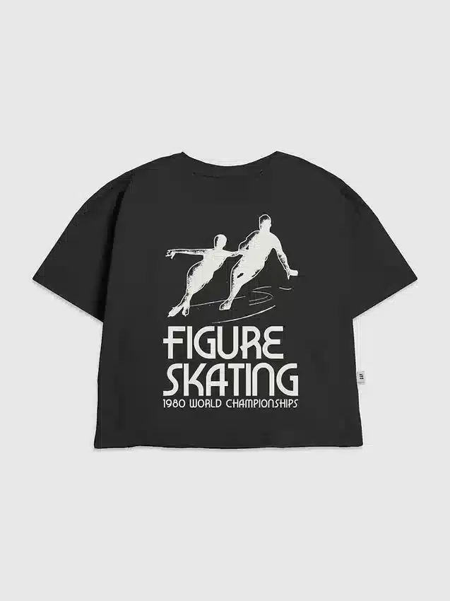 T-shirt con grafica "Pattinaggio artistico" per bambini