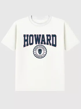 T-shirt con grafica scura del sigillo universitario della Howard University