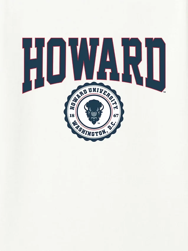 T-shirt con grafica scura del sigillo universitario della Howard University