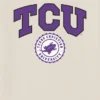 T-shirt con grafica scura del sigillo universitario della TCU (Texas Christian University)