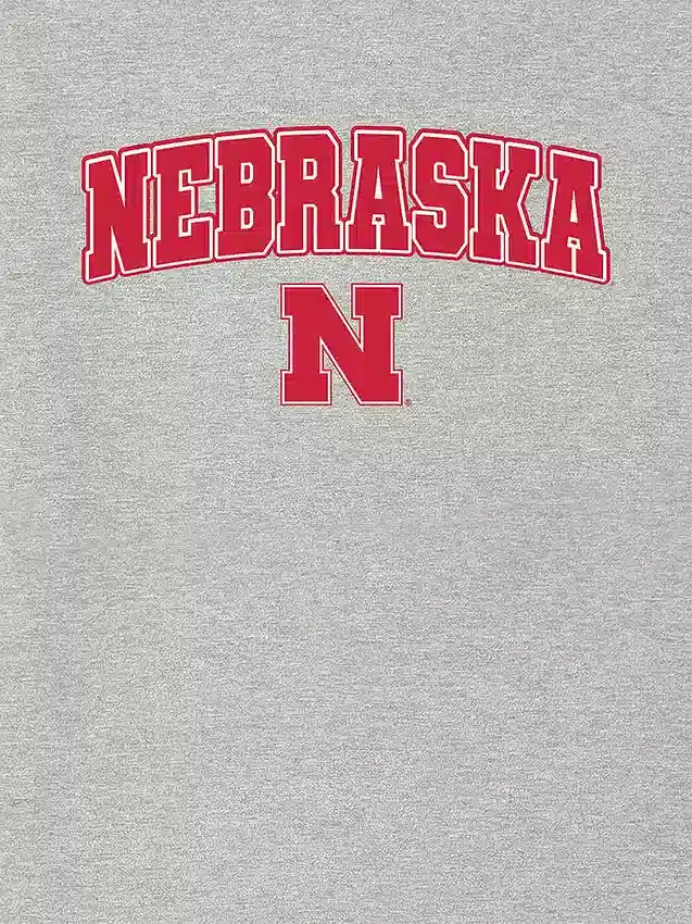 T-shirt con grafica scura dell’Arch Logo dell’Università del Nebraska