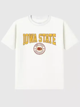 T-shirt con grafica scura raffigurante lo stemma dell’Iowa State University
