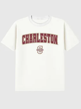 T-shirt con grafica secondaria raffigurante l'Arch Logo del College of Charleston