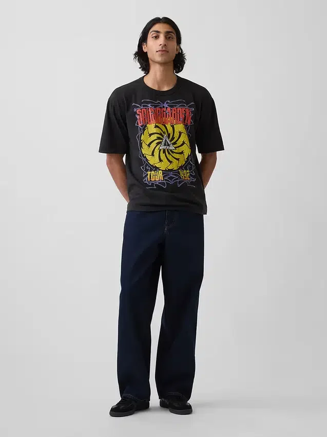 T-shirt con grafica Soundgarden, corta e in jersey di cotone pesante