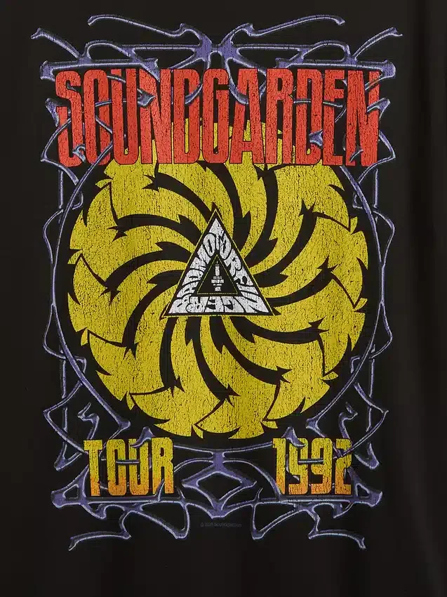 T-shirt con grafica Soundgarden, corta e in jersey di cotone pesante