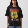 T-shirt con grafica Soundgarden, corta e in jersey di cotone pesante