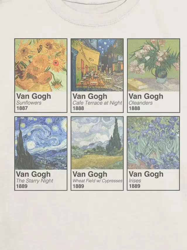 T-shirt con grafica "Swatches" di Van Gogh per bambini