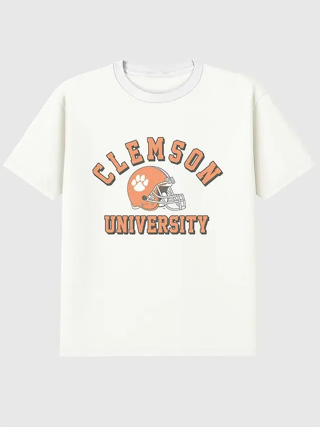T-shirt con grafica vintage del football della Clemson University