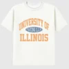 T-shirt con grafica vintage "Fighting Illini" dell’Università dell’Illinois