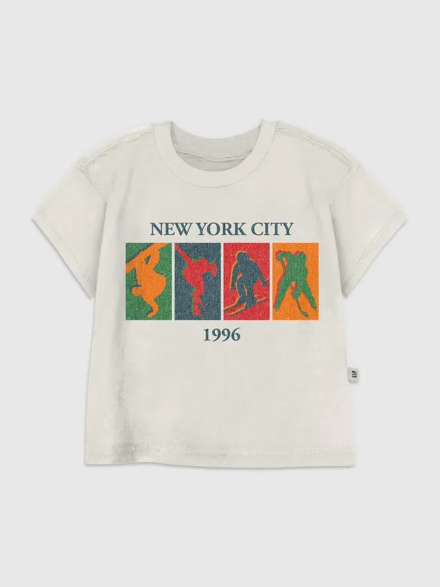 T-shirt con grafica vintage "Sport invernali" per bambini