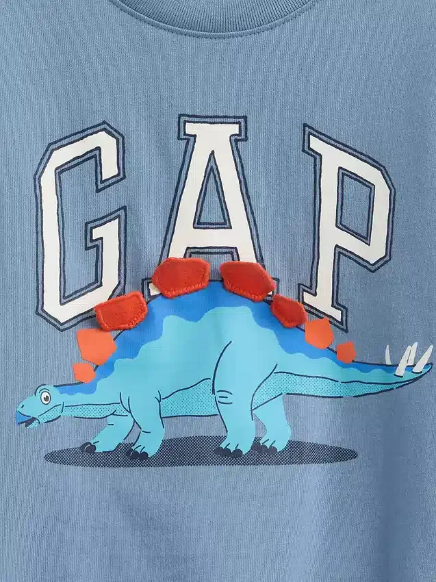 T-shirt con logo dinosauro per neonato & bebè
