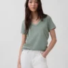 T-shirt con scollo a V in cotone biologico Vintagesoft