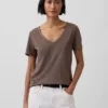 T-shirt con scollo a V in cotone biologico Vintagesoft