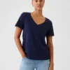 T-shirt con scollo a V in cotone biologico Vintagesoft