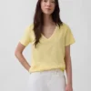 T-shirt con scollo a V in cotone biologico Vintagesoft