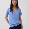 T-shirt con scollo a V in cotone biologico Vintagesoft