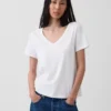 T-shirt con scollo a V in cotone biologico Vintagesoft