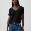 T-shirt con scollo a V in cotone biologico Vintagesoft
