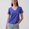 T-shirt con scollo a V in cotone biologico Vintagesoft