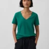T-shirt con scollo a V in cotone biologico Vintagesoft