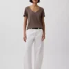 T-shirt con scollo a V in cotone biologico Vintagesoft
