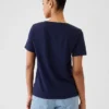 T-shirt con scollo a V in cotone biologico Vintagesoft
