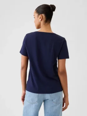 T-shirt con scollo a V in cotone biologico Vintagesoft