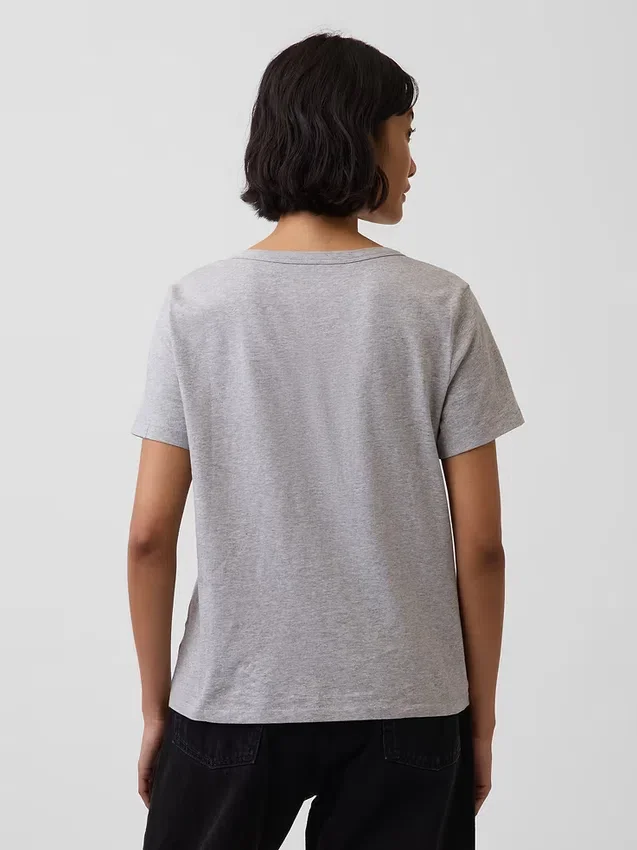 T-shirt con scollo a V in cotone biologico Vintagesoft