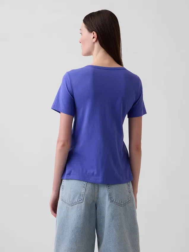 T-shirt con scollo a V in cotone biologico Vintagesoft