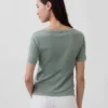 T-shirt con scollo a V in cotone biologico Vintagesoft