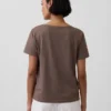 T-shirt con scollo a V in cotone biologico Vintagesoft