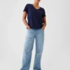T-shirt con scollo a V in cotone biologico Vintagesoft