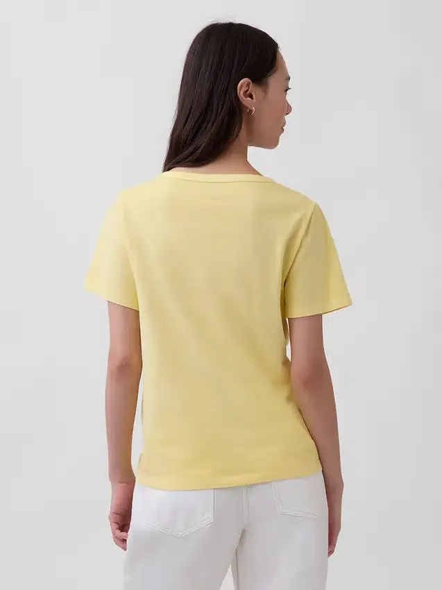 T-shirt con scollo a V in cotone biologico Vintagesoft