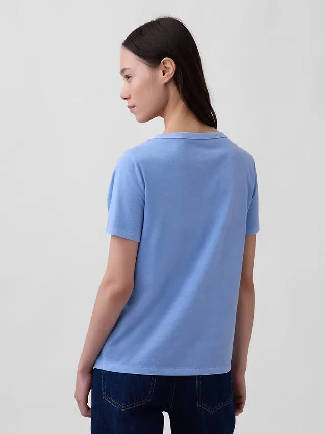T-shirt con scollo a V in cotone biologico Vintagesoft