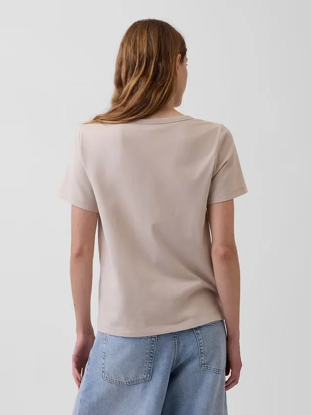 T-shirt con scollo a V in cotone biologico Vintagesoft