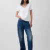 T-shirt con scollo a V in cotone biologico Vintagesoft