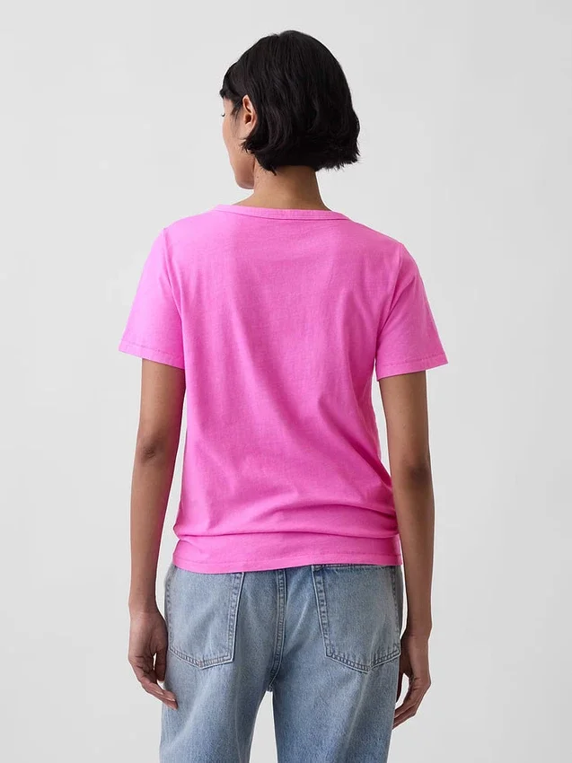 T-shirt con scollo a V in cotone biologico Vintagesoft