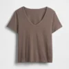 T-shirt con scollo a V in cotone biologico Vintagesoft