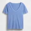 T-shirt con scollo a V in cotone biologico Vintagesoft