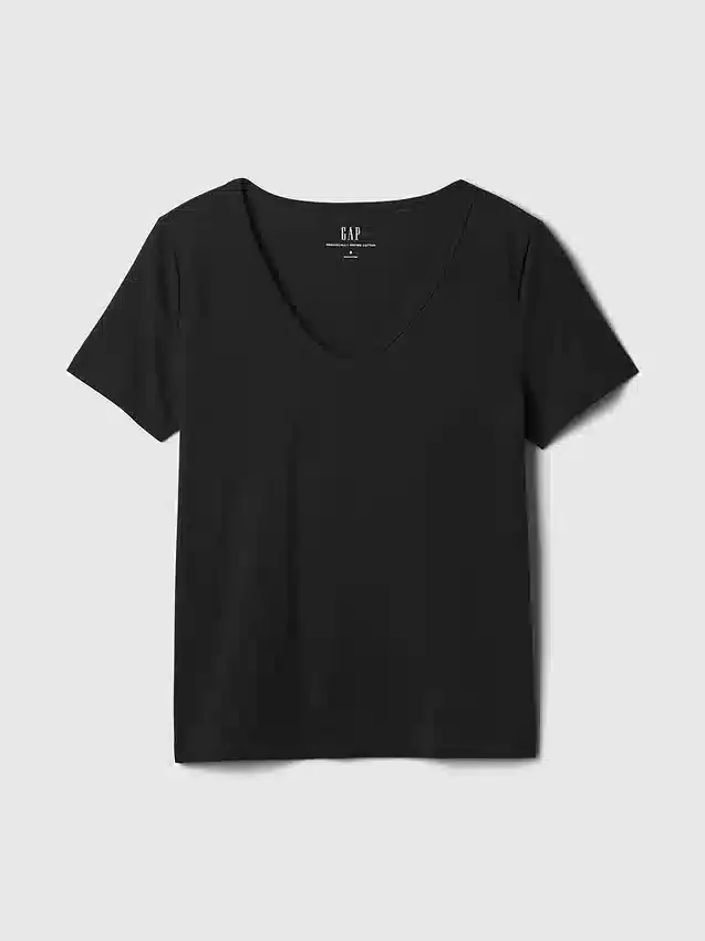 T-shirt con scollo a V in cotone biologico Vintagesoft