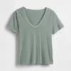 T-shirt con scollo a V in cotone biologico Vintagesoft