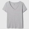 T-shirt con scollo a V in cotone biologico Vintagesoft