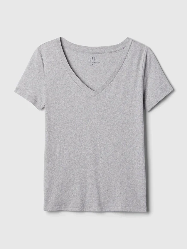 T-shirt con scollo a V in cotone biologico Vintagesoft